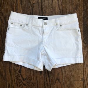 White denim shorts